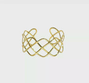 14kt Yellow Gold Wave Cuff Bracelet