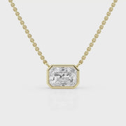 1.50 Carat Lab Grown Radiant Cut Bezel Necklace