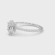 Pear Hidden Halo Setting with Diamond Band