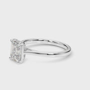 Low Set Emerald Cut Solitaire