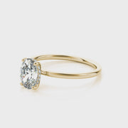 Oval Hidden Halo Solitaire