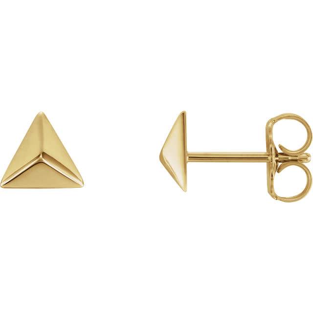 14kt Gold Pyramid Earrings