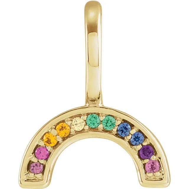 14kt Gold Rainbow Charm Pendant