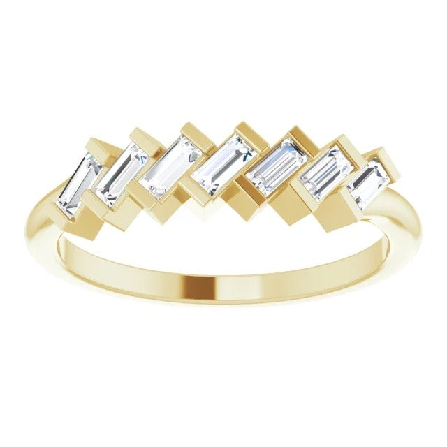 1/3 Carat Slanted Baguette Diamond Band