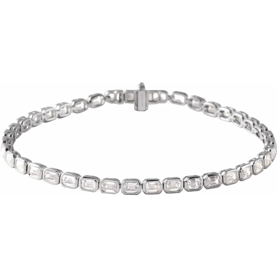 6.25 Carat Lab Grown Emerald Cut Diamond Tennis Bracelet