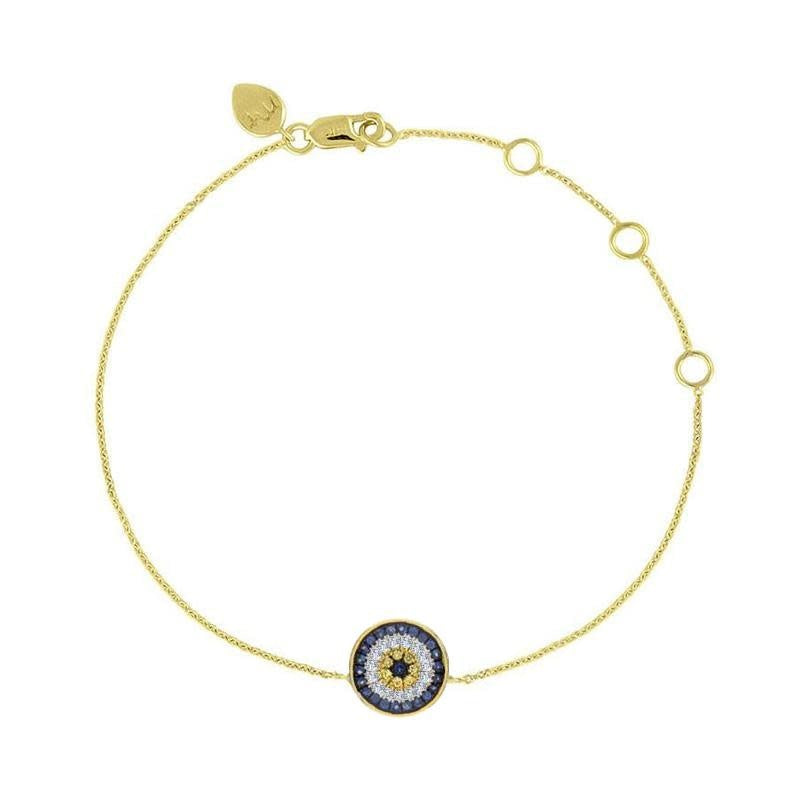 Round Evil Eye Diamonds and Sapphire Bracelet