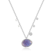 Tanzanite Necklace with Pearl & Diamond Accents
