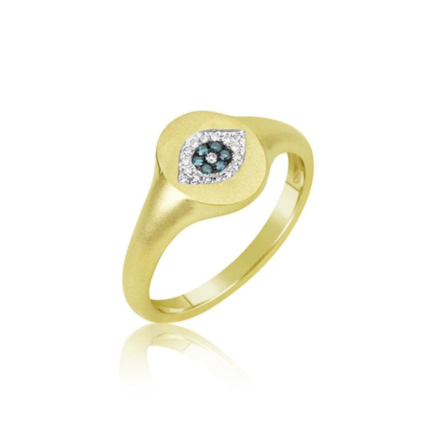 Evil Eye Signet Diamond Ring