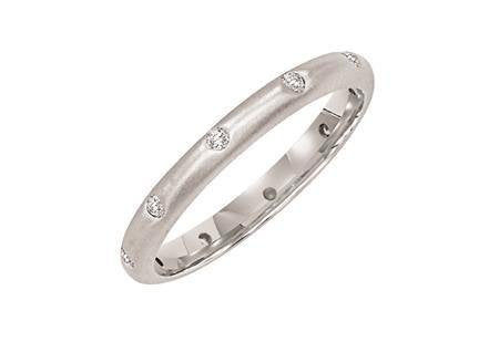 F goldman 33-15952 14kt white gold burnish set diamond wedding band