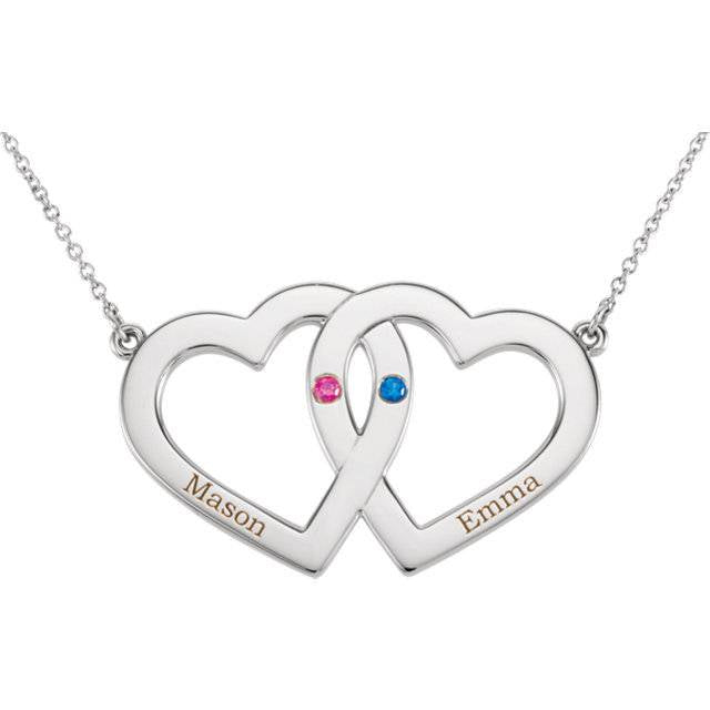 86326 engravable family heart necklace