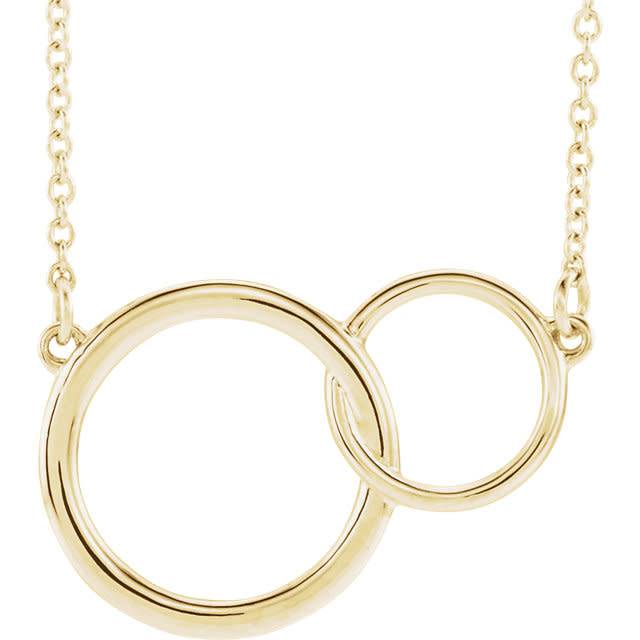 14kt yellow gold interlocking circle necklace