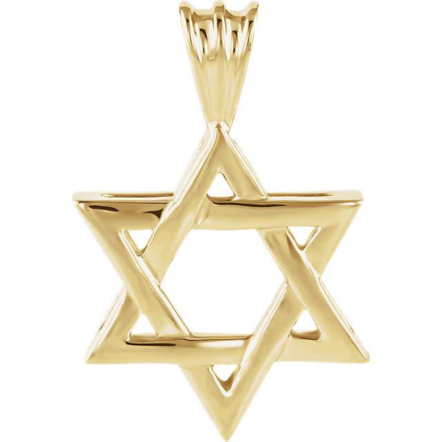 14kt yellow gold star of david pendant