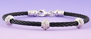 Lau Cable Bangle Diamond Bracelet in Black