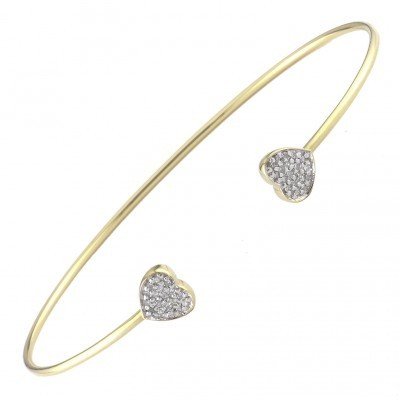 Lau Diamond and 14k Yellow Gold Heart Bangle - 6P53DY