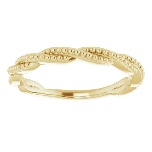 51807 14kt Gold Beaded Stackable Band