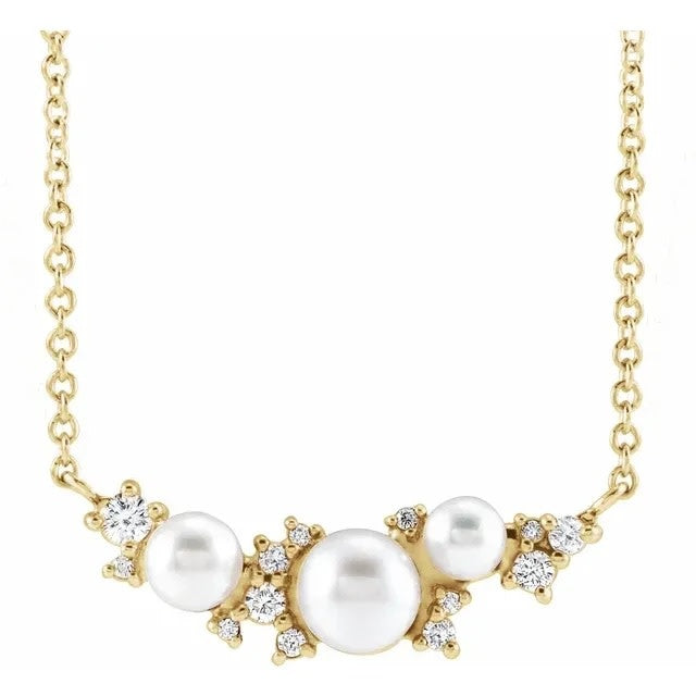 87273 Pearl & Diamond Necklace