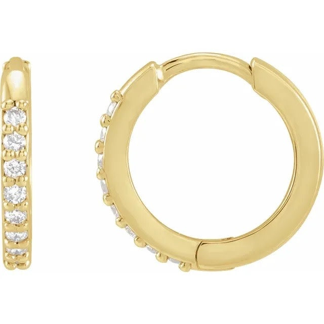 12.5mm Diamond Hoop Earrings