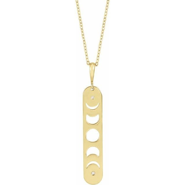 14kt Gold Moon Phase Necklace