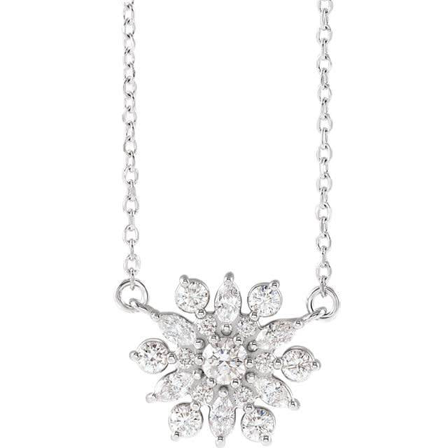 86948 Vintage Style  1/2 Carat Diamond Pendant Necklace