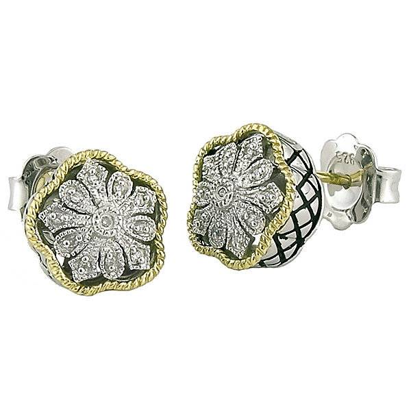 Andrea Candela Flower Diamond Stud Earrings