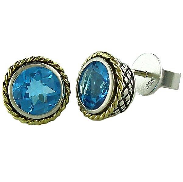 ACE84-BT blue topaz stud earrings