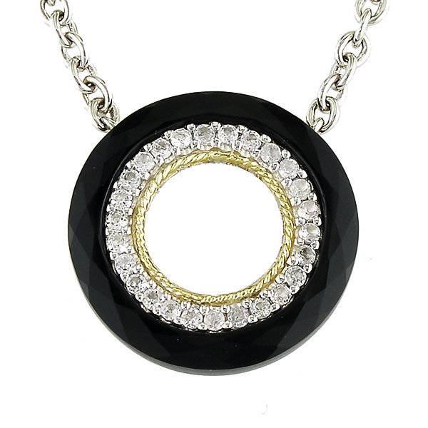 ACN99 Black Onyx and White Topaz Necklace