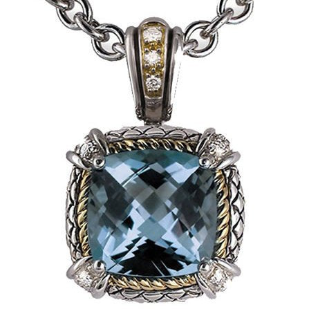 Andrea Candela Blue Topaz Pendant Necklace