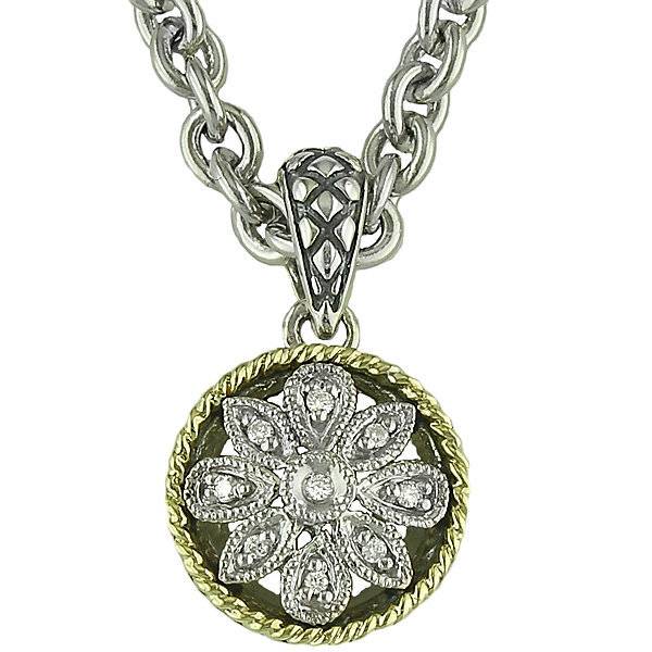 Andrea Candela Diamond Circle Flower Pendant