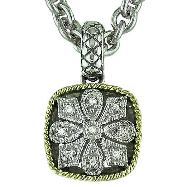 Andrea Candela Cushion Diamond Flower Pendant Necklace - ACP111