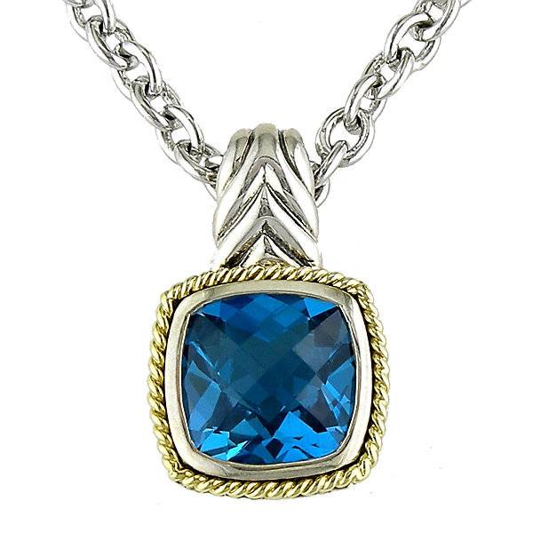 ACP99-BT Blue Topaz Pendant Necklace