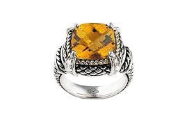 ACR02 Citrine and Diamond Ring