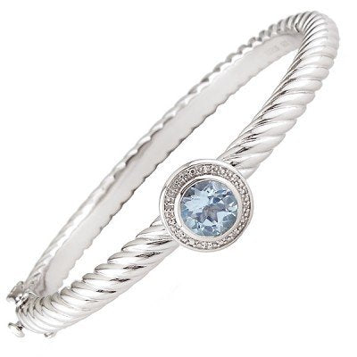 Blue topaz cable bracelet B0908BT