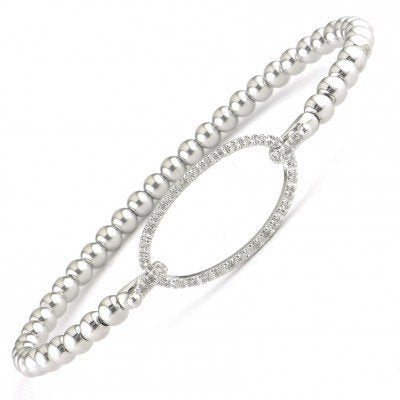 Lau Silver Bead Diamond Bangle