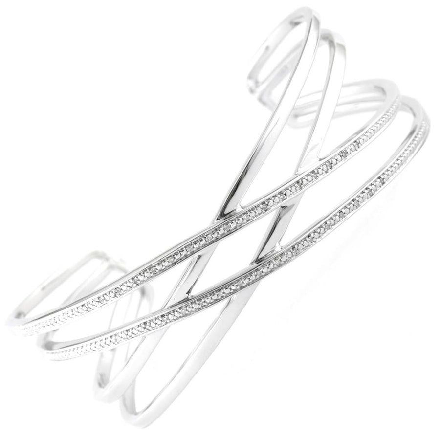 Lau B116 silver & diamond cuff bracelet