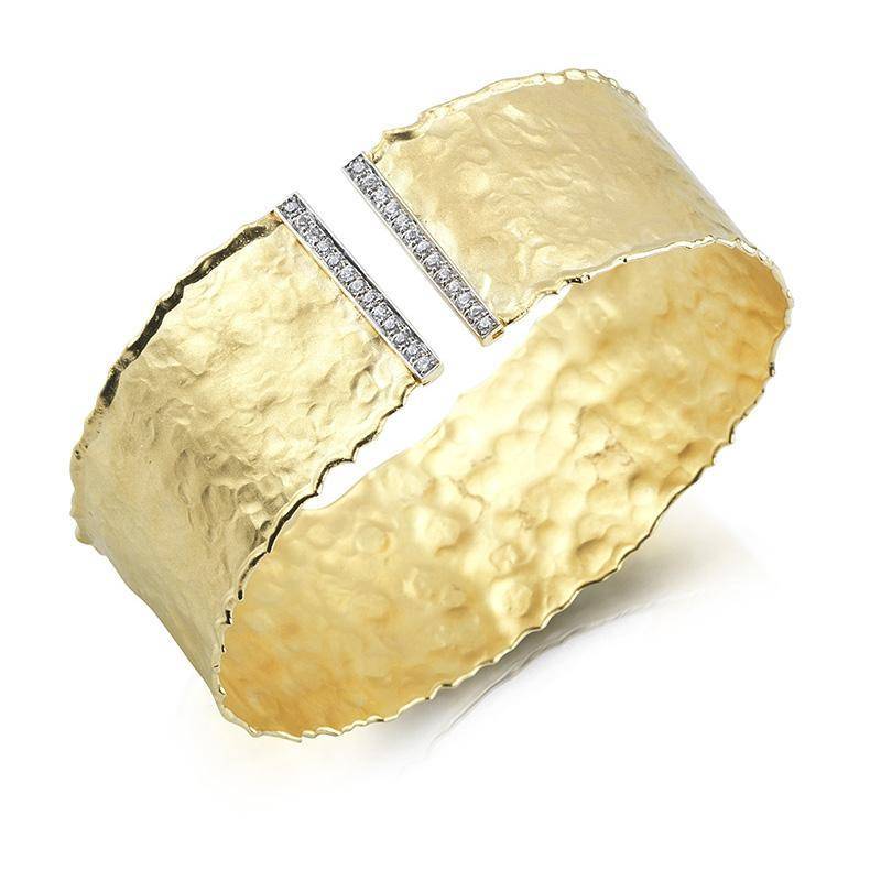 BIR295 Yellow Gold Cuff Bracelet