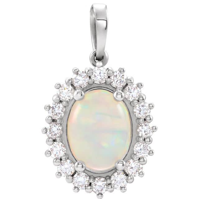 86925 Opal & Diamond Pendant