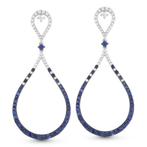 DE10920 sapphire and diamond drop earrings