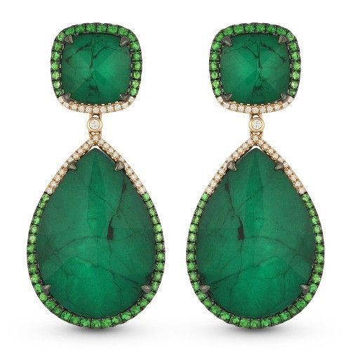 DE11010 emerald drop earrings