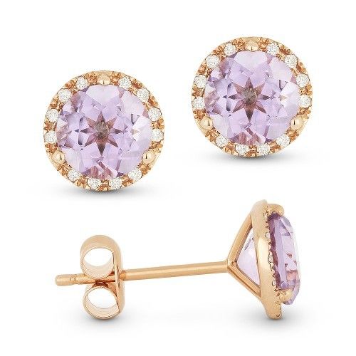 E1023 Pink amethyst earrings