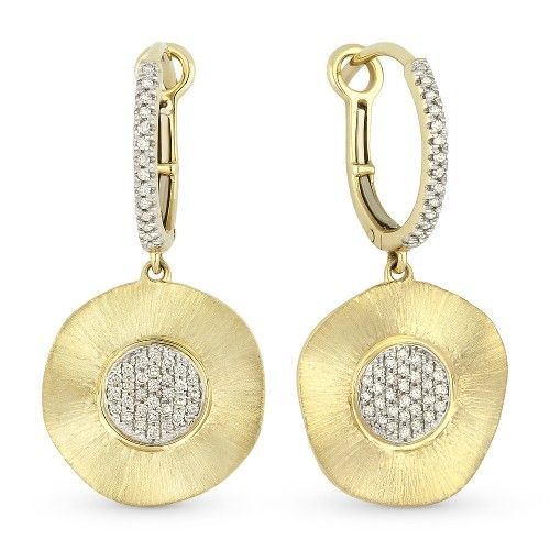 E1066Y hammered gold earrings