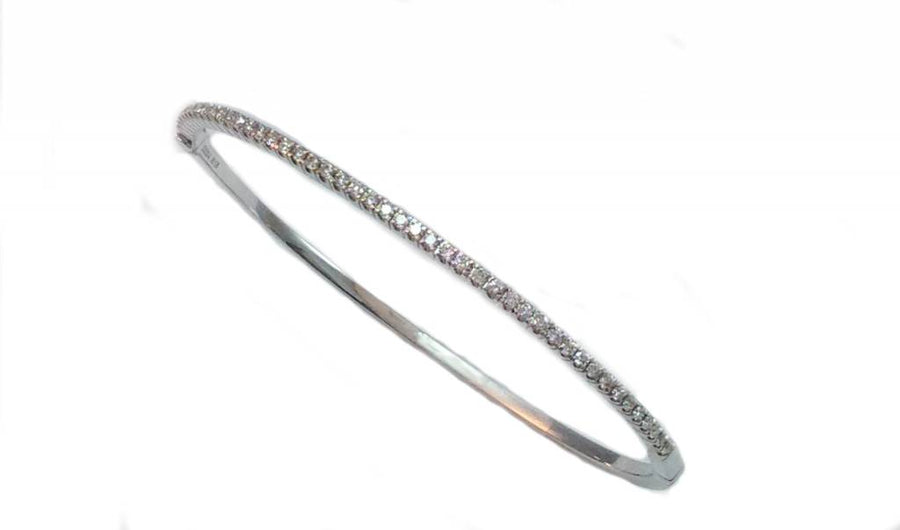 18kt White Gold Diamond Bangle Bracelet