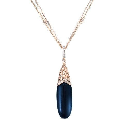 DN3393 black onyx drop necklace