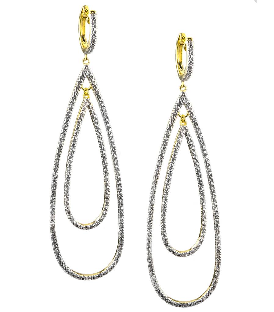 Silver and yellow plated diamond drop earring Lau E0536SLY