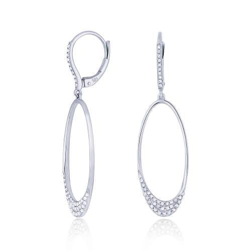 E1164W White Gold and Diamond Drop Earrings