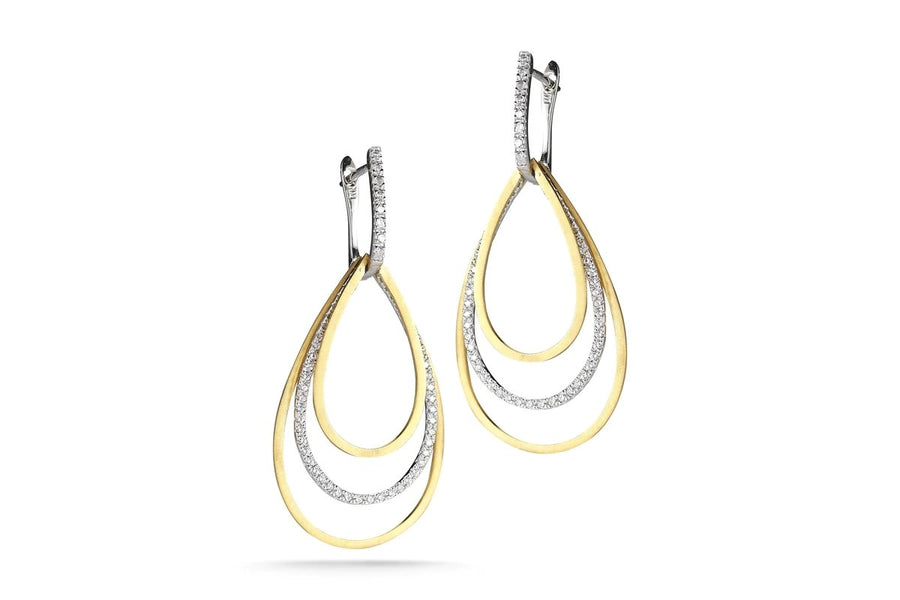 14kt Yellow Gold Teardrop Diamond Earrings .70 Carat