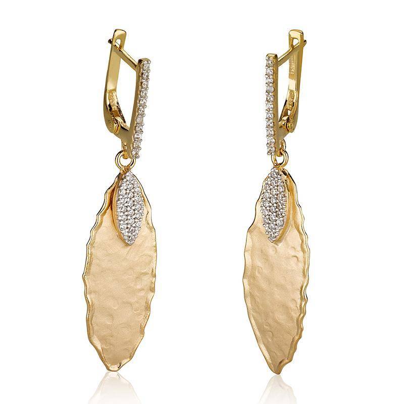 ER3071Y gold leaf earrings 0.35 ct tw