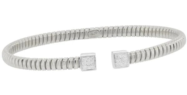 18kt White Gold Flexible Diamond Bangle 0.15 Carat Weight