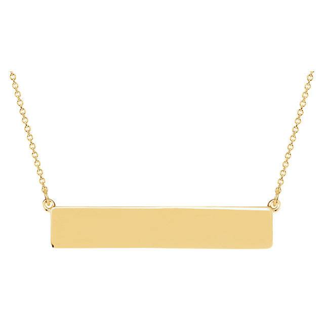 Engravable bar necklace