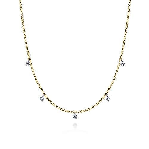 NK6469 Bezel Set Diamond Drop Necklace