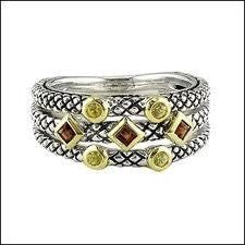 Andrea Candela Triple Row Yellow Sapphire and Garnet Ring - ACR42